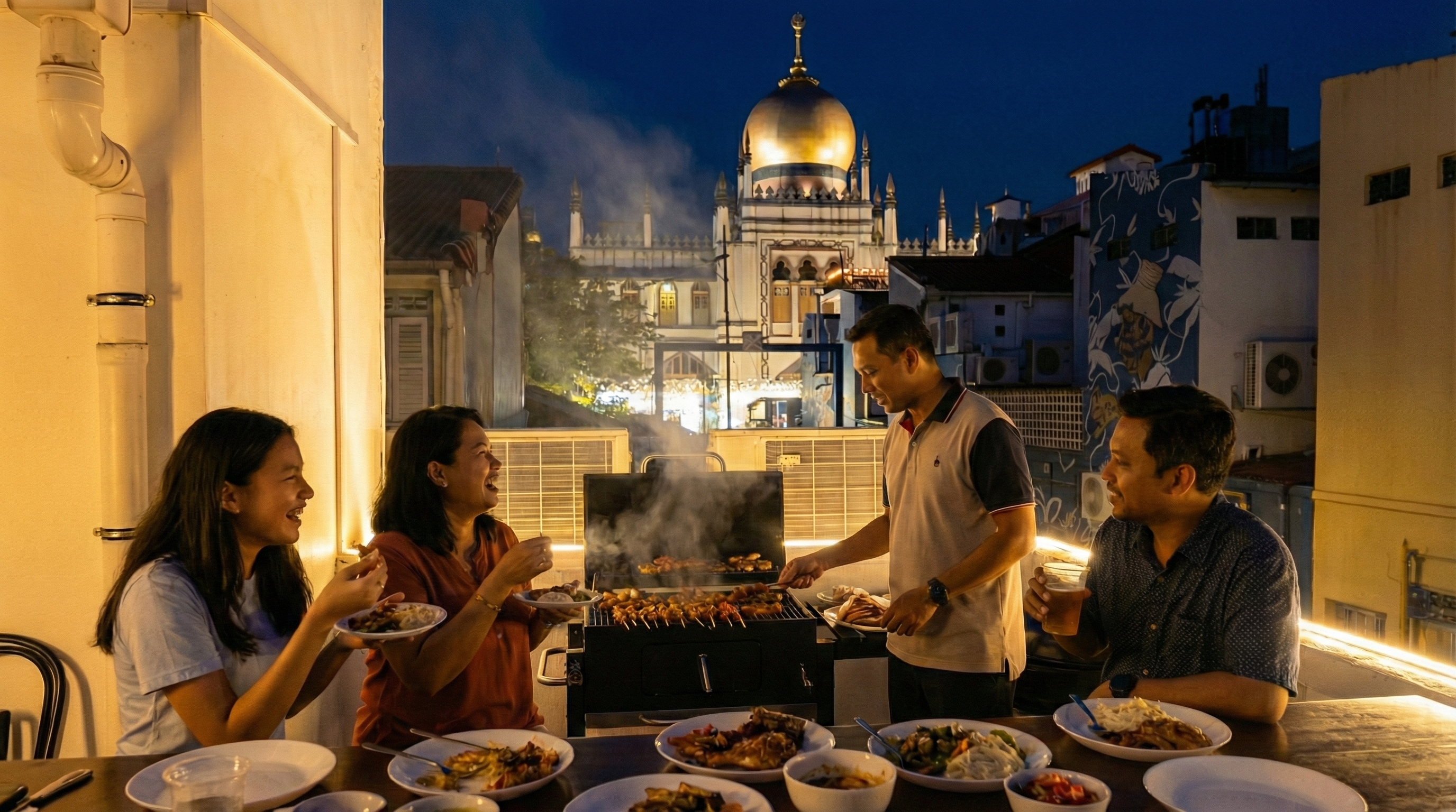 Scenic view from the Skydeck rooftop at Studio @ Bussorah